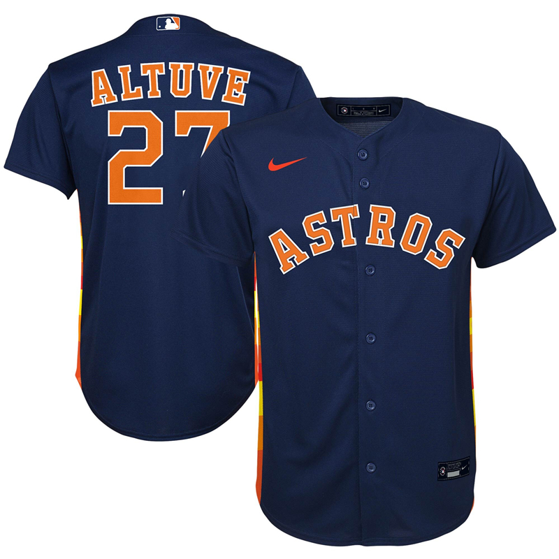 2020 MLB Preschool Houston Astros #27 Jose Altuve Nike Navy Alternate 2020 Replica Player Jersey 1->houston astros->MLB Jersey